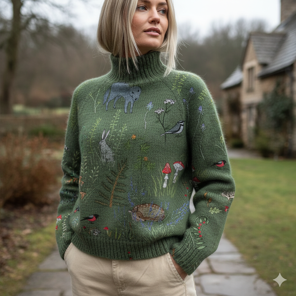 Lucky | Warm Floral Turtleneck