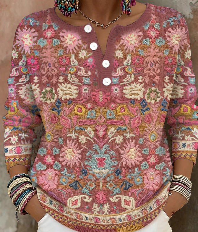 Nora | Christmas Sweater with Patchwork Print