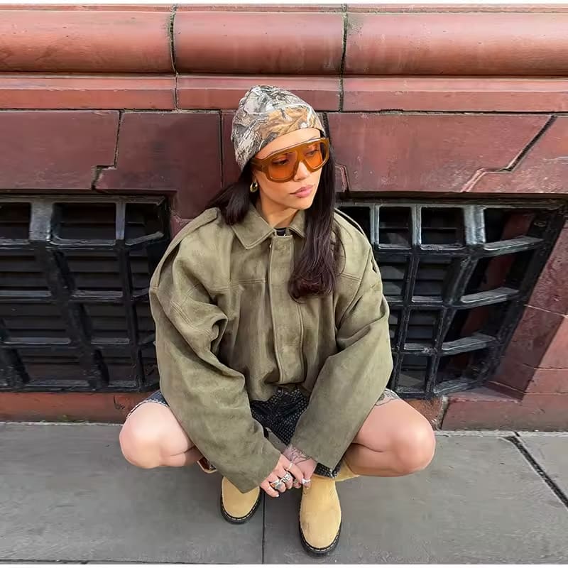 Quinn | Suede Bomber Jacket