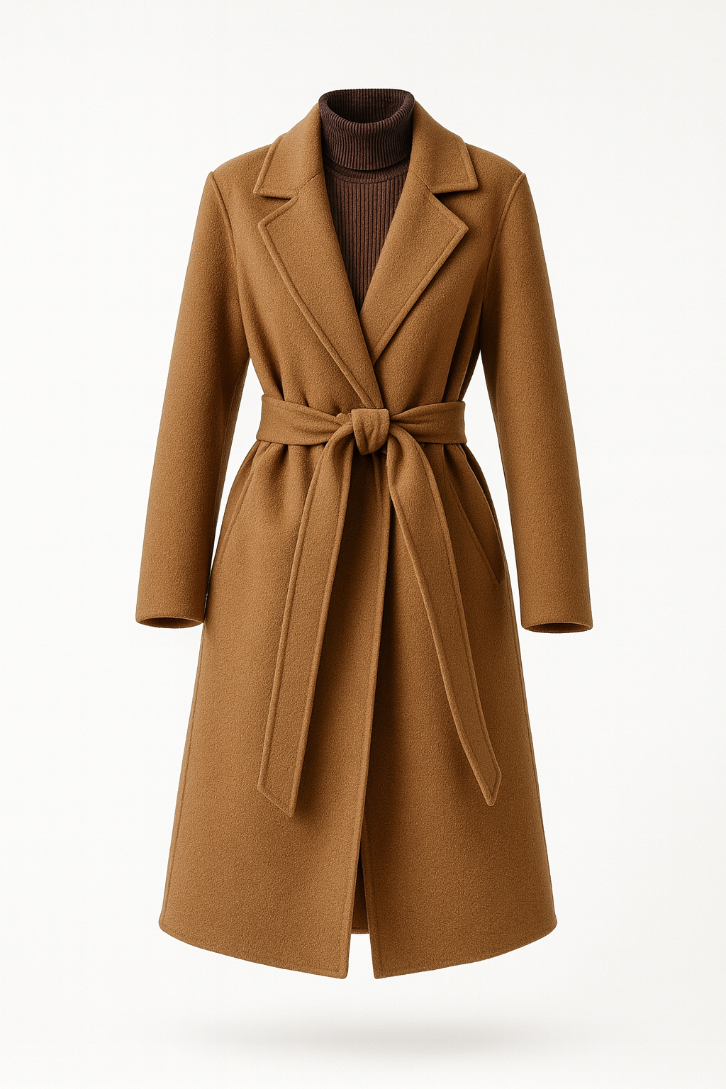 Classic Long Belted Wool Coat