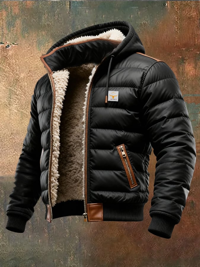 Arnaud | Black Quilted Sherpa Jacket