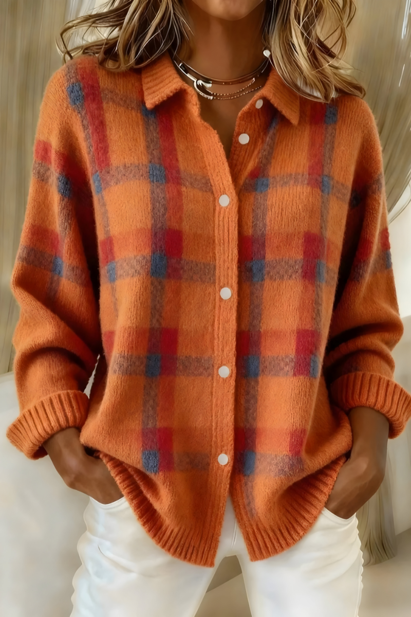 Anna | Cardigan and Soft Checked Knit