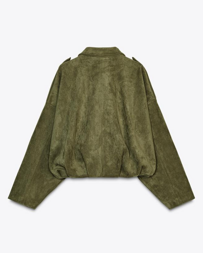 Quinn | Suede Bomber Jacket