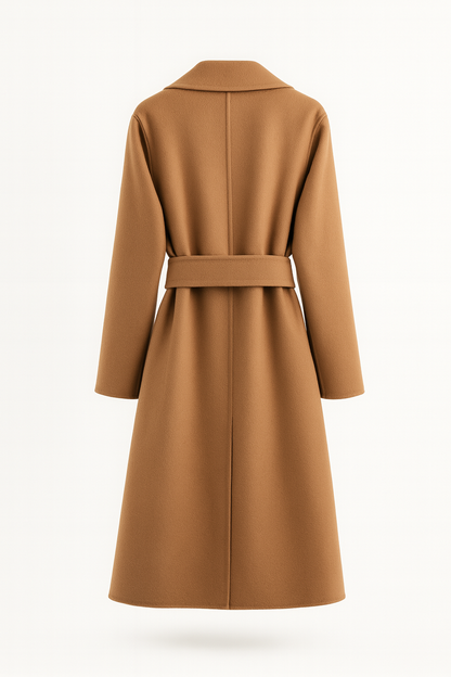 Classic Long Belted Wool Coat