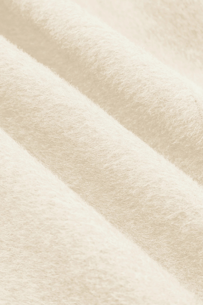 Double-Breasted White Wool Coat