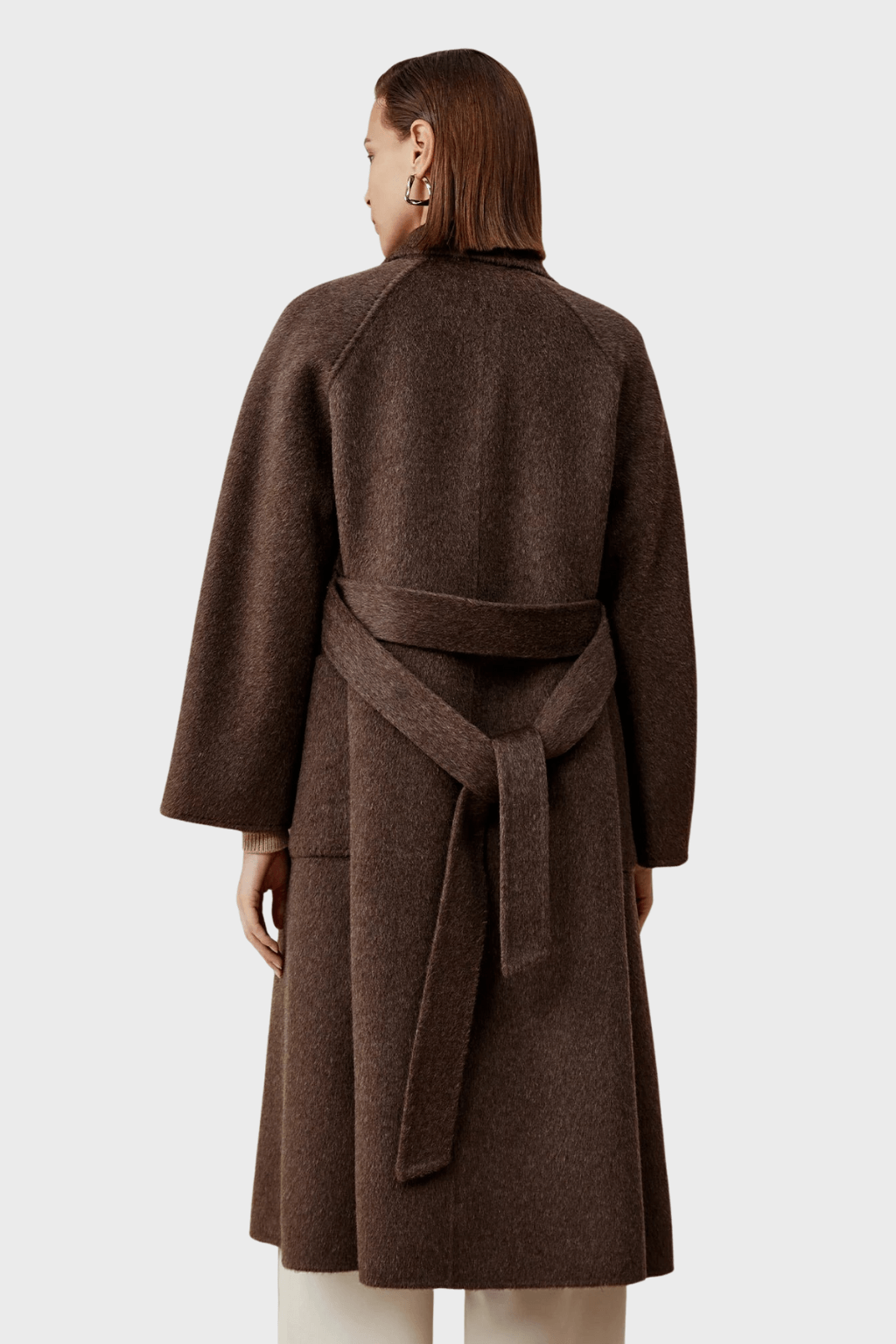 Double Breasted Dark Brown Wool Coat