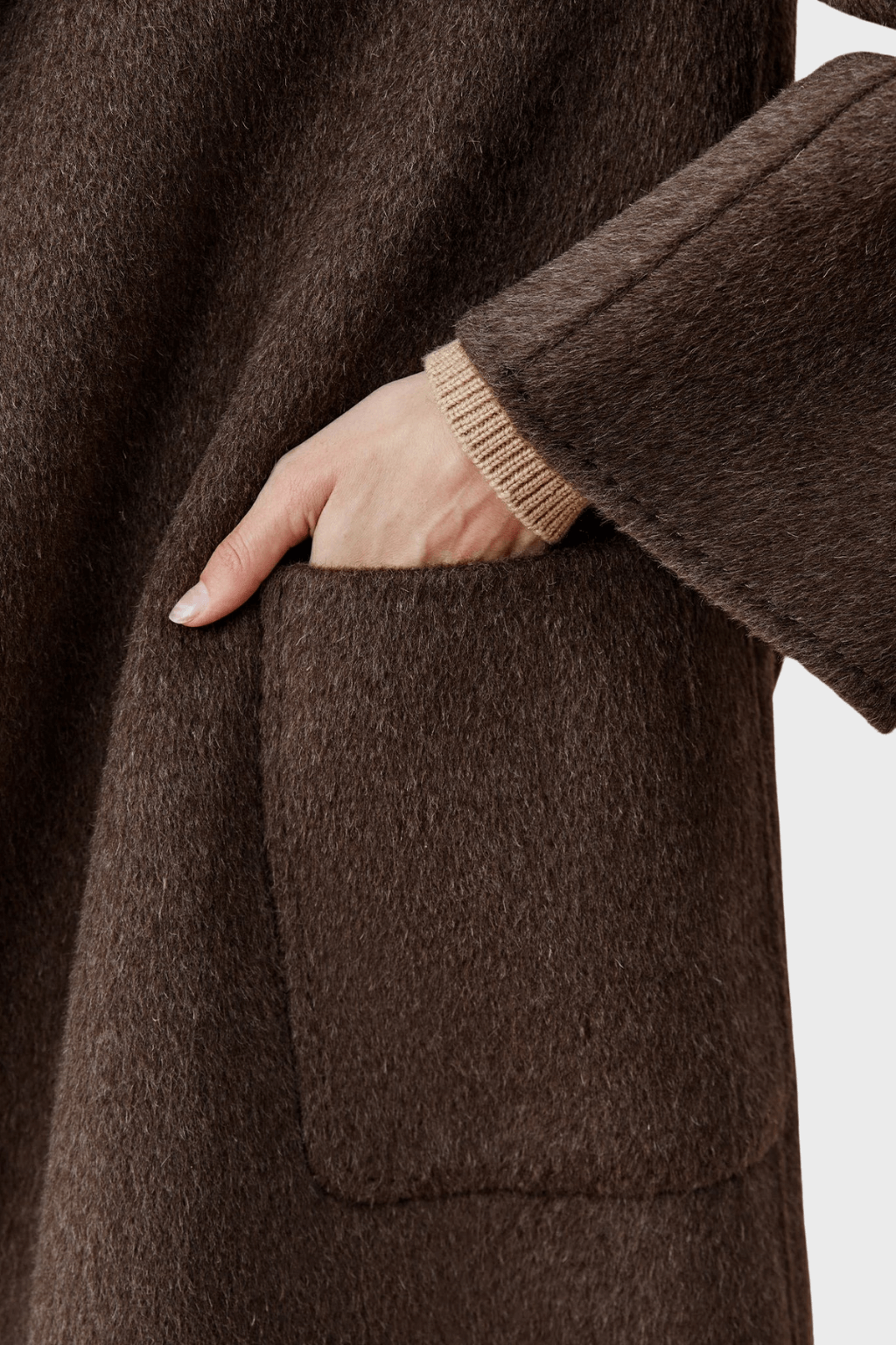 Double Breasted Dark Brown Wool Coat