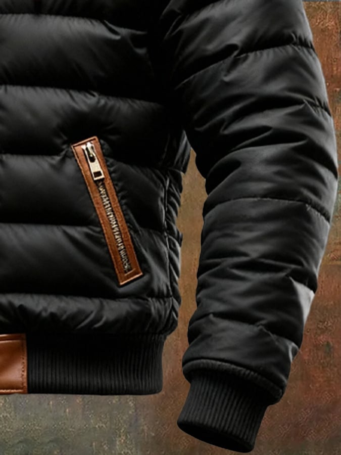 Arnaud | Black Quilted Sherpa Jacket