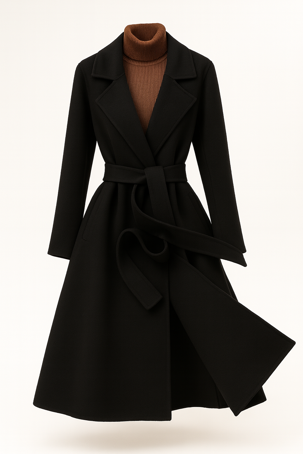 Classic Long Belted Wool Coat