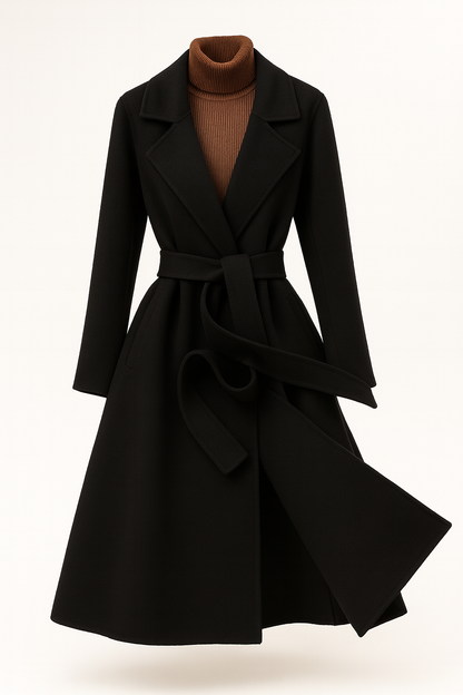 Classic Long Belted Wool Coat