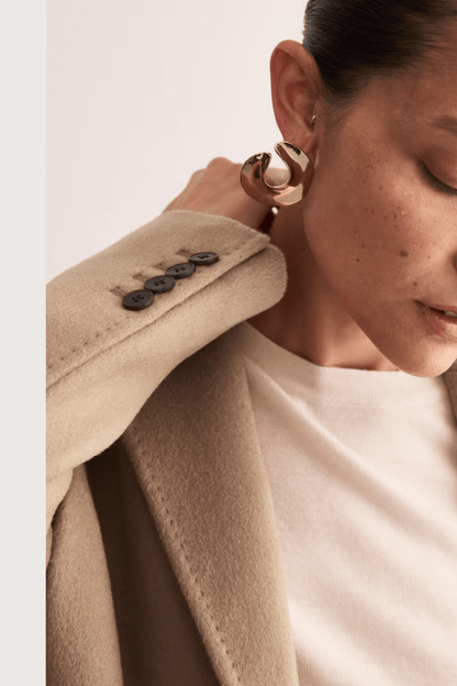 Pure Wool Single Breasted Camel Brown Coat