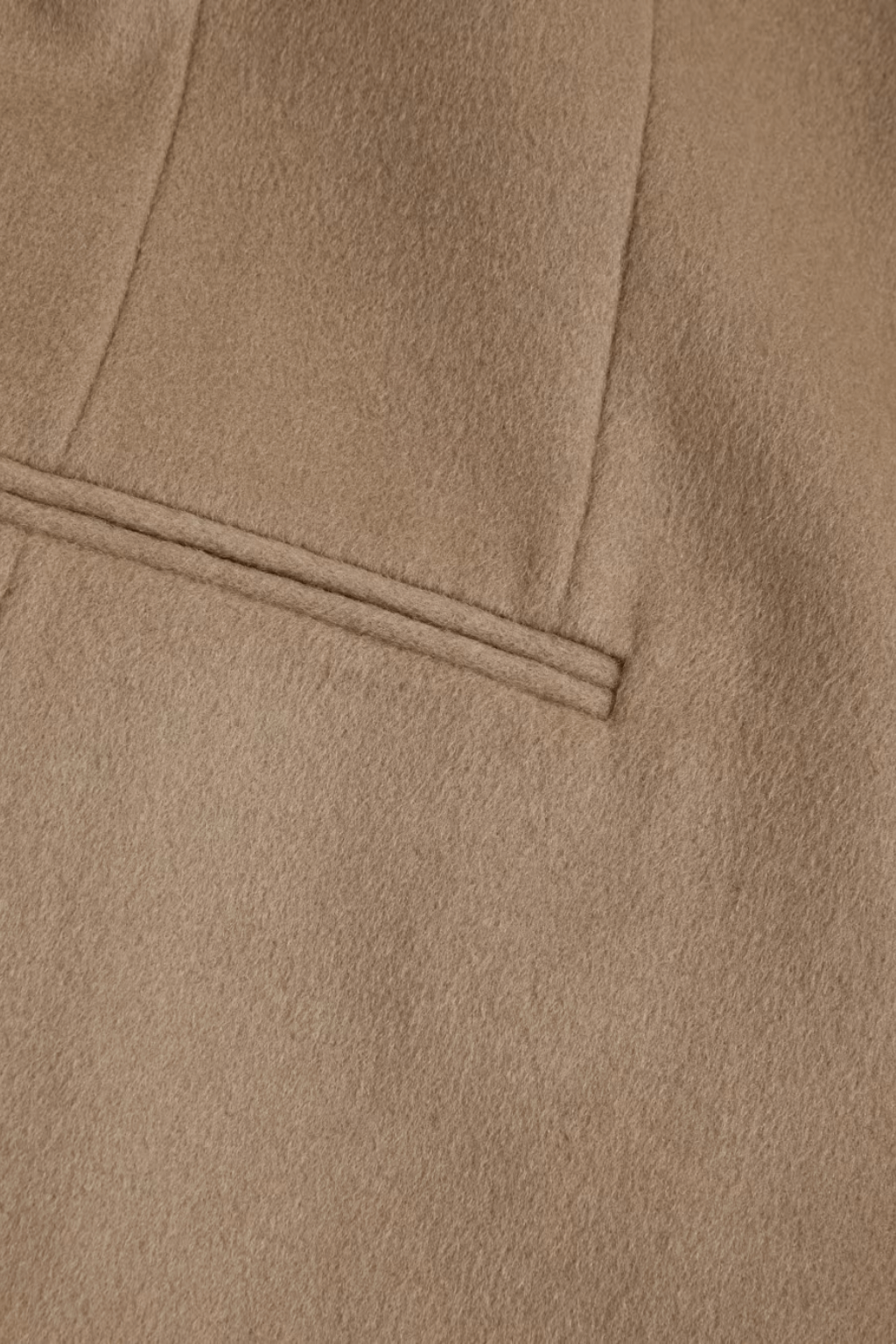 Pure Wool Single Breasted Camel Brown Coat