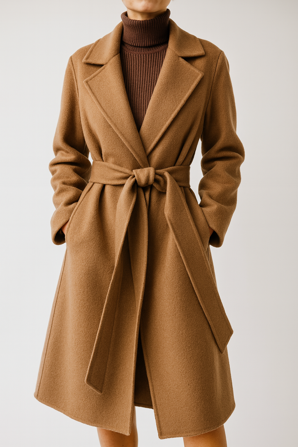 Classic Long Belted Wool Coat