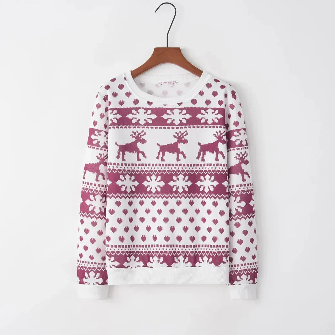 Grace | Knitted Sweater with Reindeer and Snowflakes
