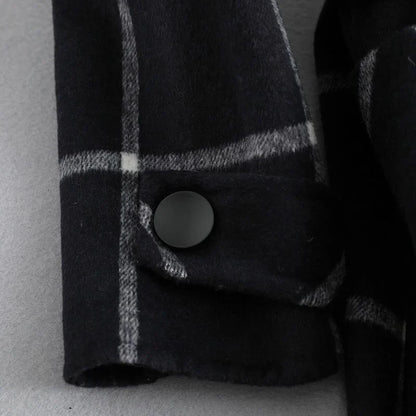 Checked Wool Coat in Scandinavian Style
