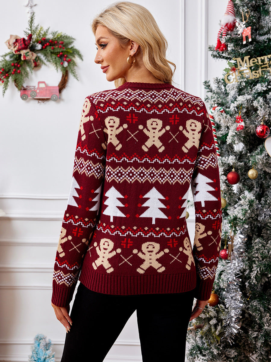 Ruby | Christmas Jumper – Knitted, Christmas Pattern, Round Neck, Long Sleeves