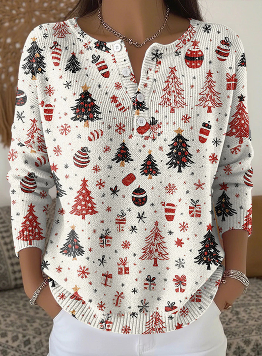 Natalia | Christmas sweater with buttons and feminine charm