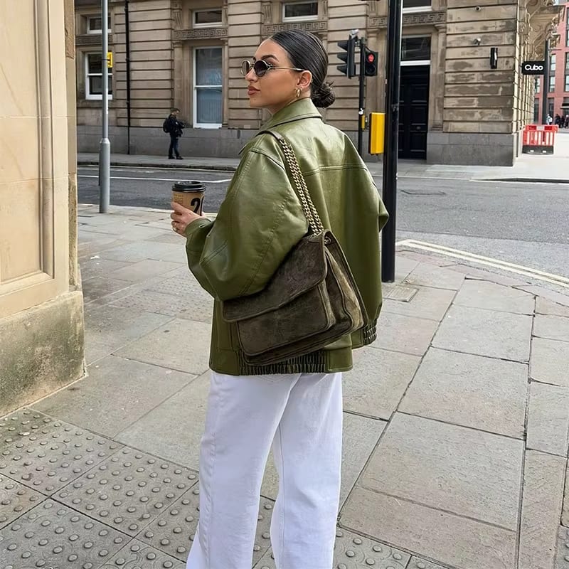 Simone | Oversized Leather Jacket