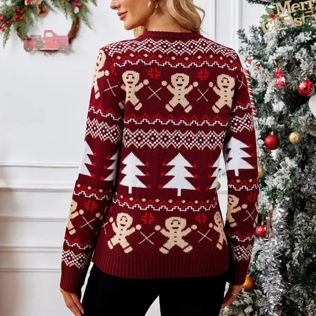 Olive | Winter Christmas Jumper – Knitted, Round Neck