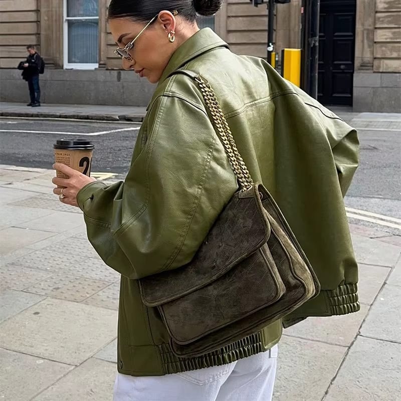 Simone | Oversized Leather Jacket