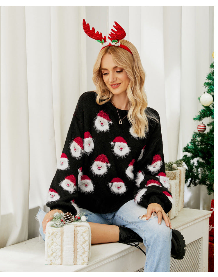 Caroline | Christmas sweater with Santa Claus motif