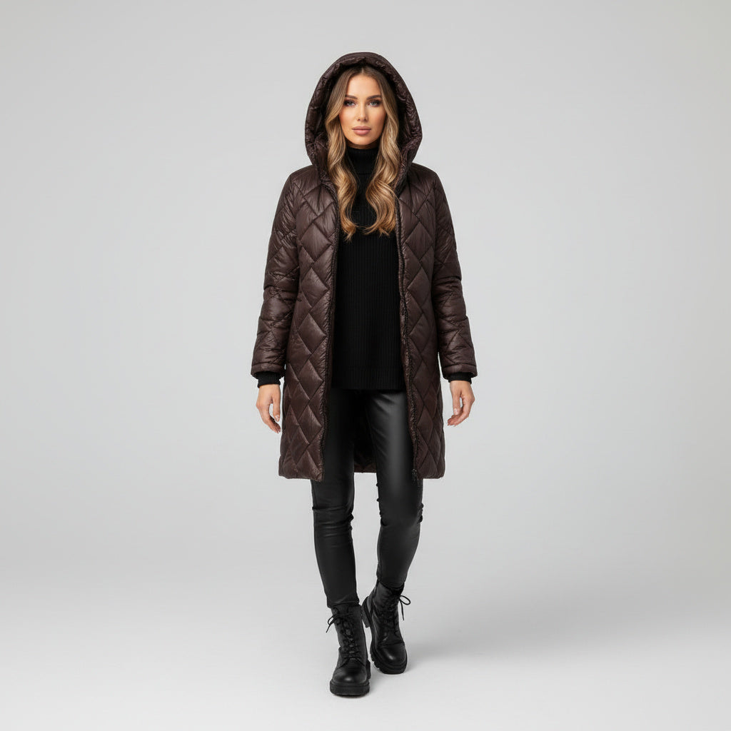 Ella | Elegant Hooded Down Jacket