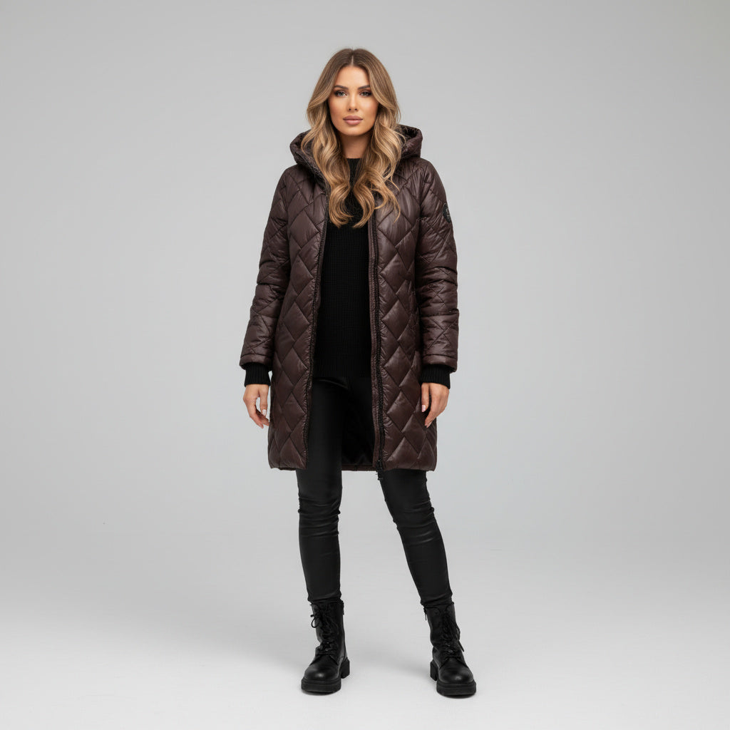 Ella | Elegant Hooded Down Jacket