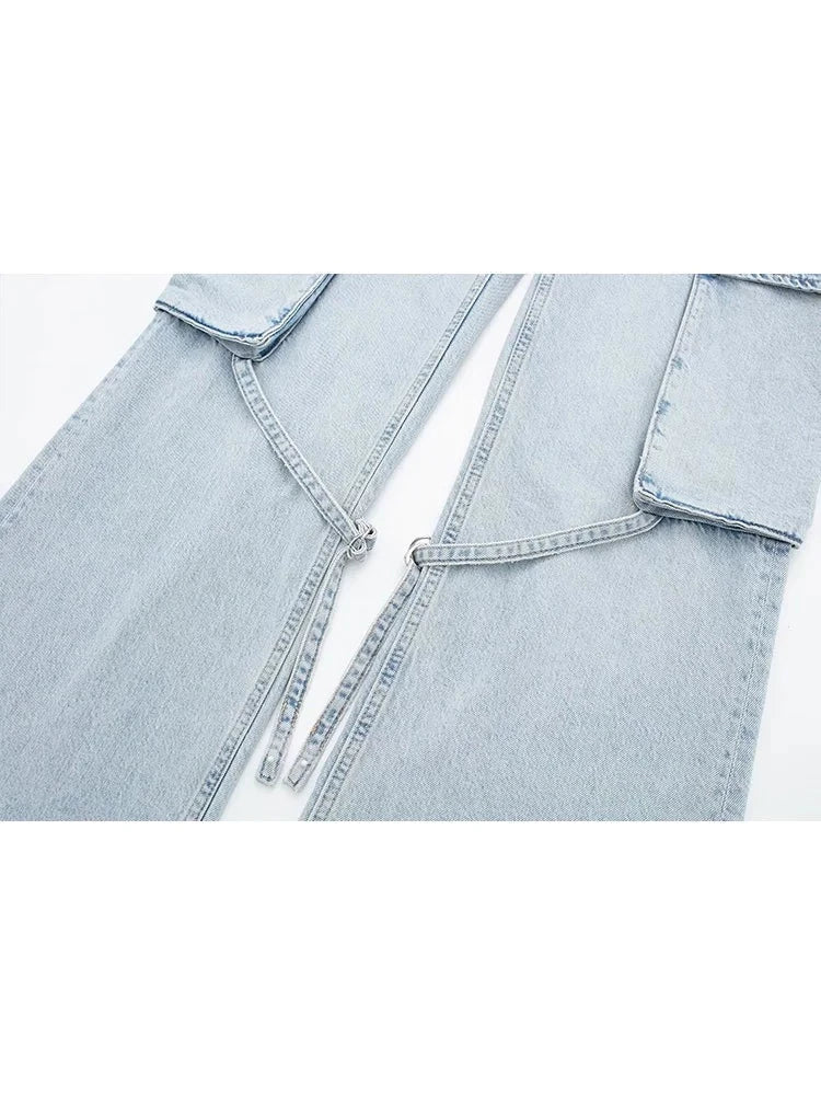 Jessamine | Wide-Leg Lace-Up Jeans