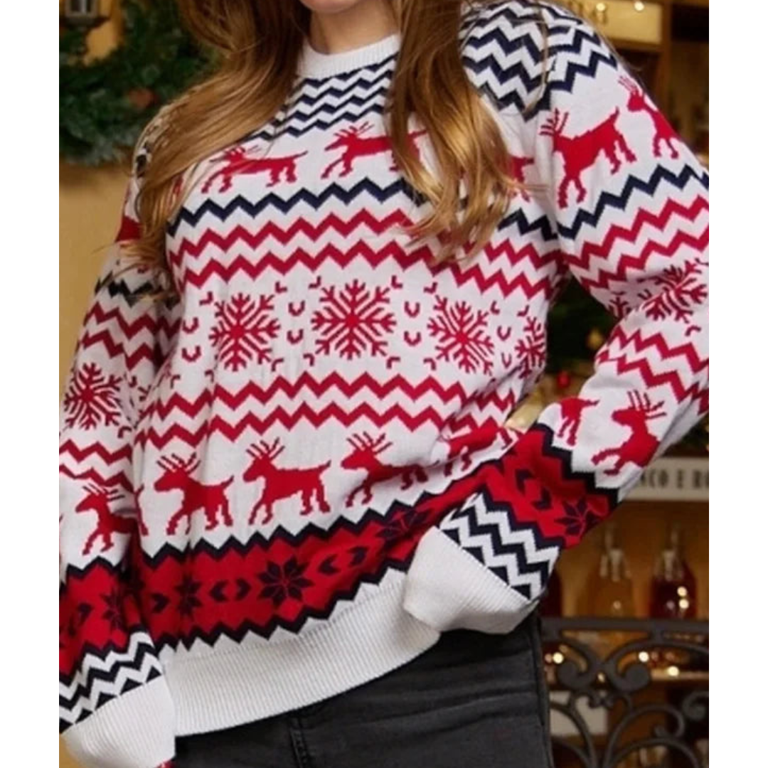 Hannah | Knitted Christmas Jumper – Warm, Long Sleeves