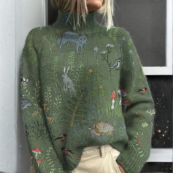Lucky | Warm Floral Turtleneck