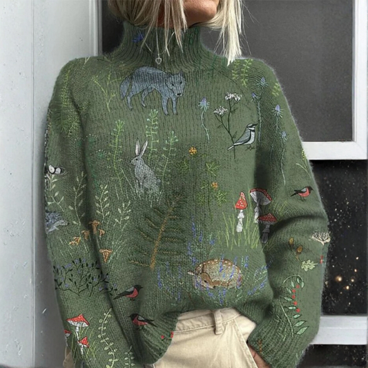Lucky | Warm Floral Turtleneck