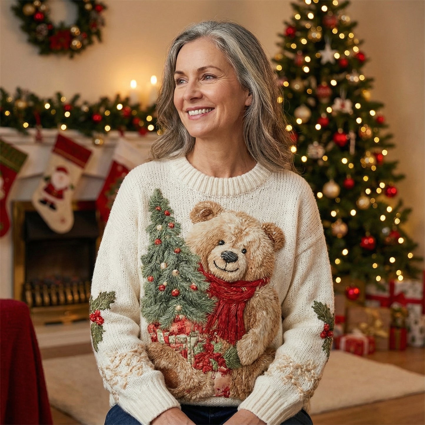 Poppy | Christmas jumper with festive details