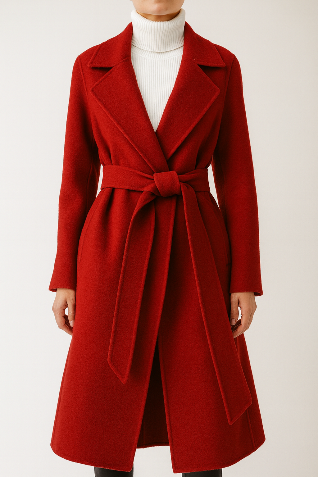 Classic Long Belted Wool Coat