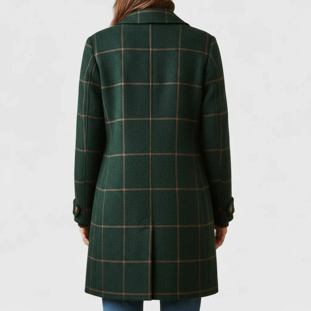 Checked Wool Coat in Scandinavian Style