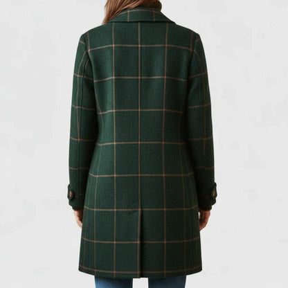 Checked Wool Coat in Scandinavian Style