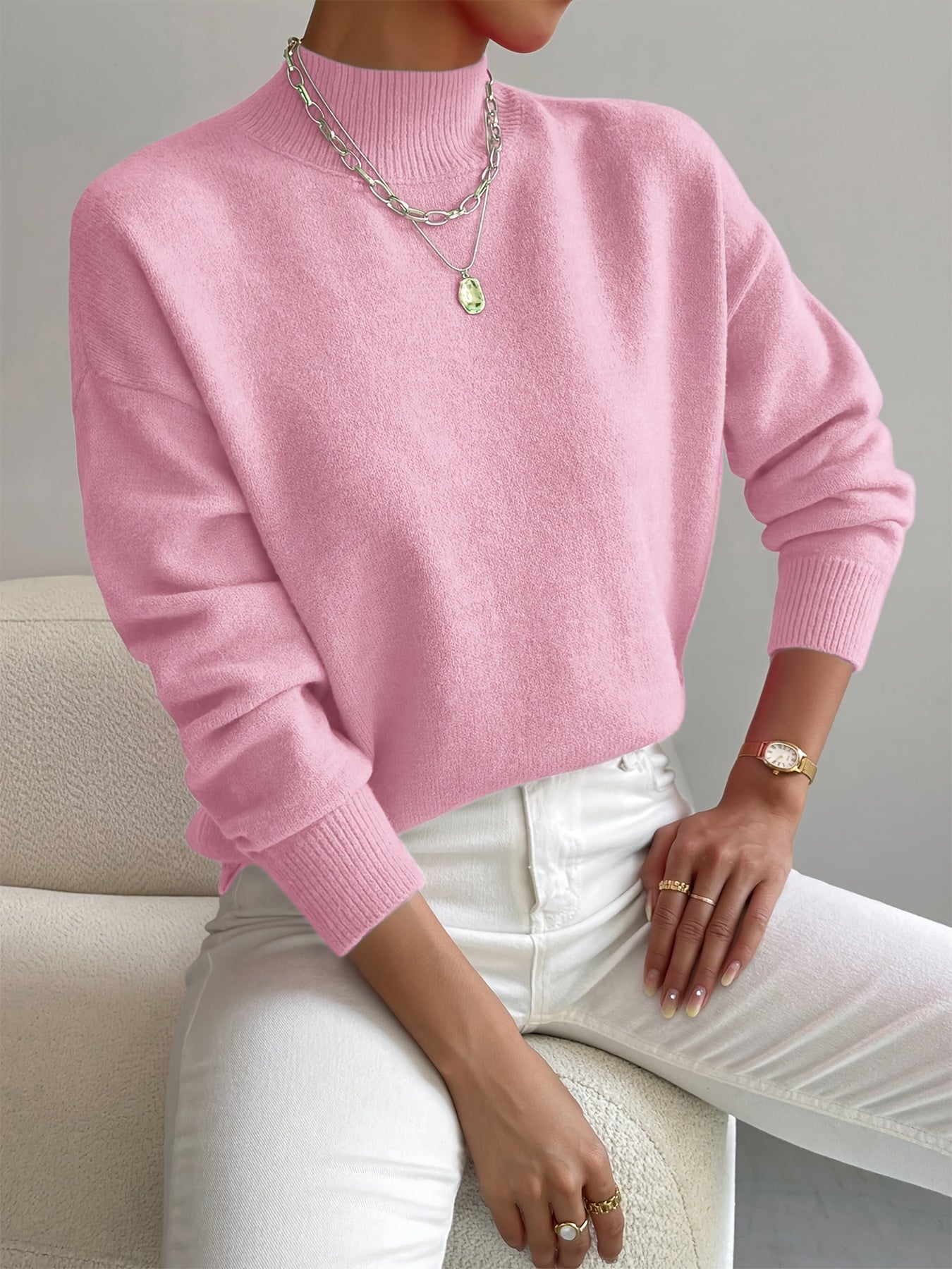 Rose | Elegant Relaxed-Fit Turtleneck