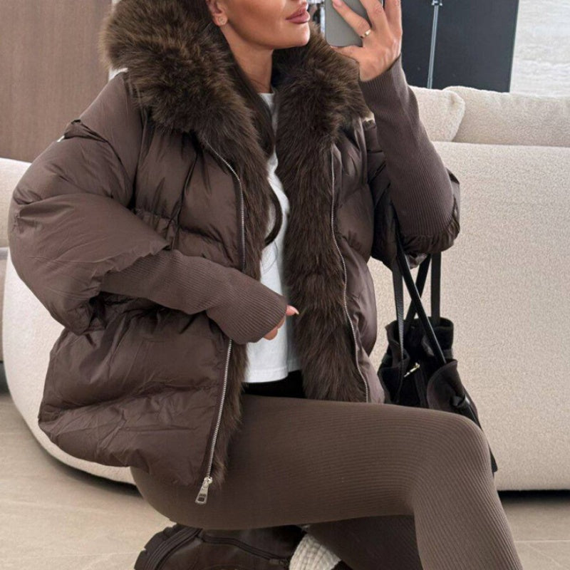 Maeve | Faux Fur Trim Puffer Jacket