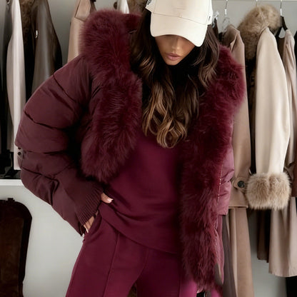 Maeve | Faux Fur Trim Puffer Jacket