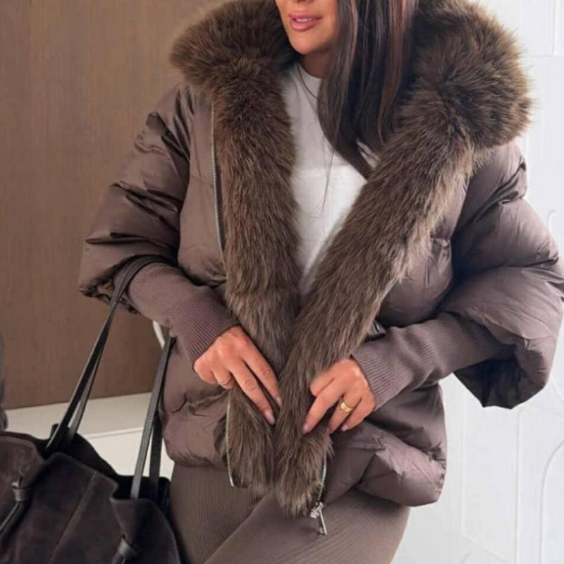 Maeve | Faux Fur Trim Puffer Jacket